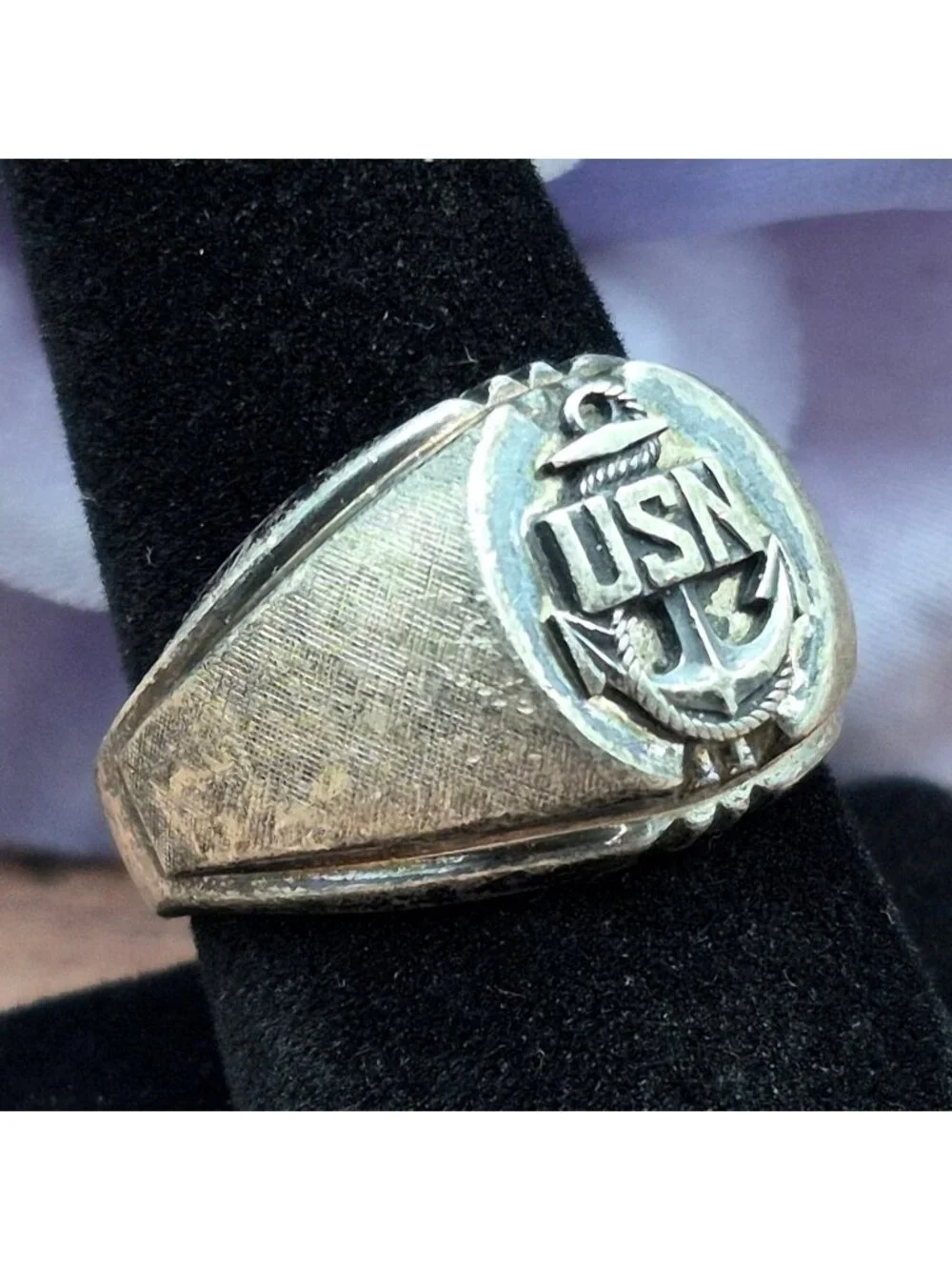 Vintage Dee Bee USN Navy Ring Sterling Silver 12.7g Size 10 Anchor Military